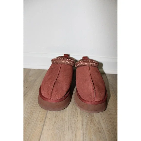 UGG Tazz Platform Suede Clog Slippers Burnt Cedar 1122553 Women's 7 - Picture 2 of 6